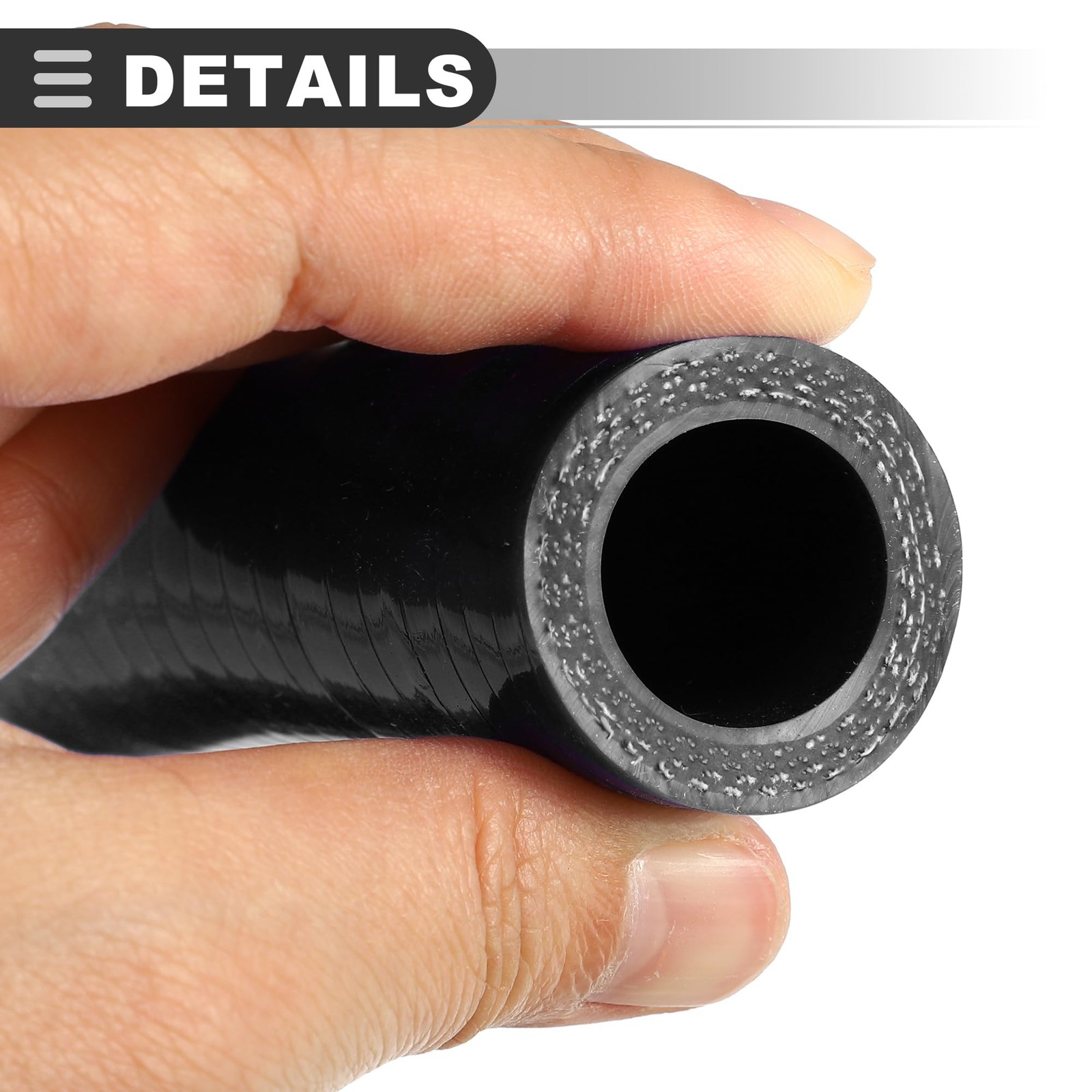 Universal Engine Silicone Hose Coolant Tube 19mm 0.75 Inch ID Black 1 Set