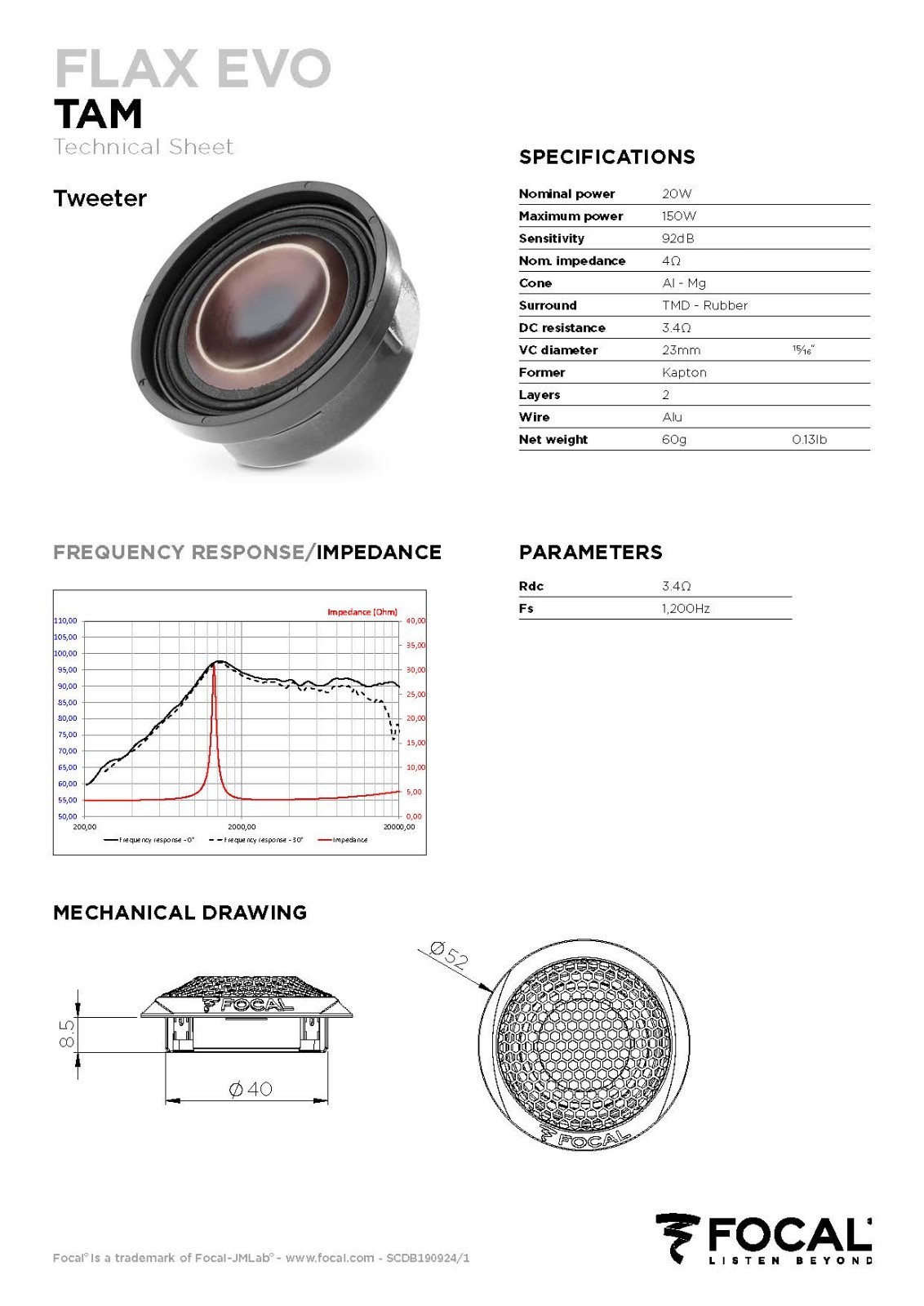 Focal PS165F3E – 6.5″ (16,5 CM) 3-Way Component Speaker Set FLAX EVO Series