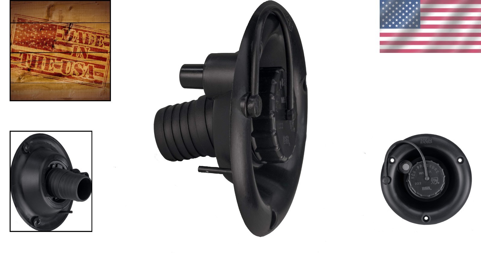Effortless Tank Fill – RV Round Gravity Fill Hatch, Black, 7.87×5.91 Inches