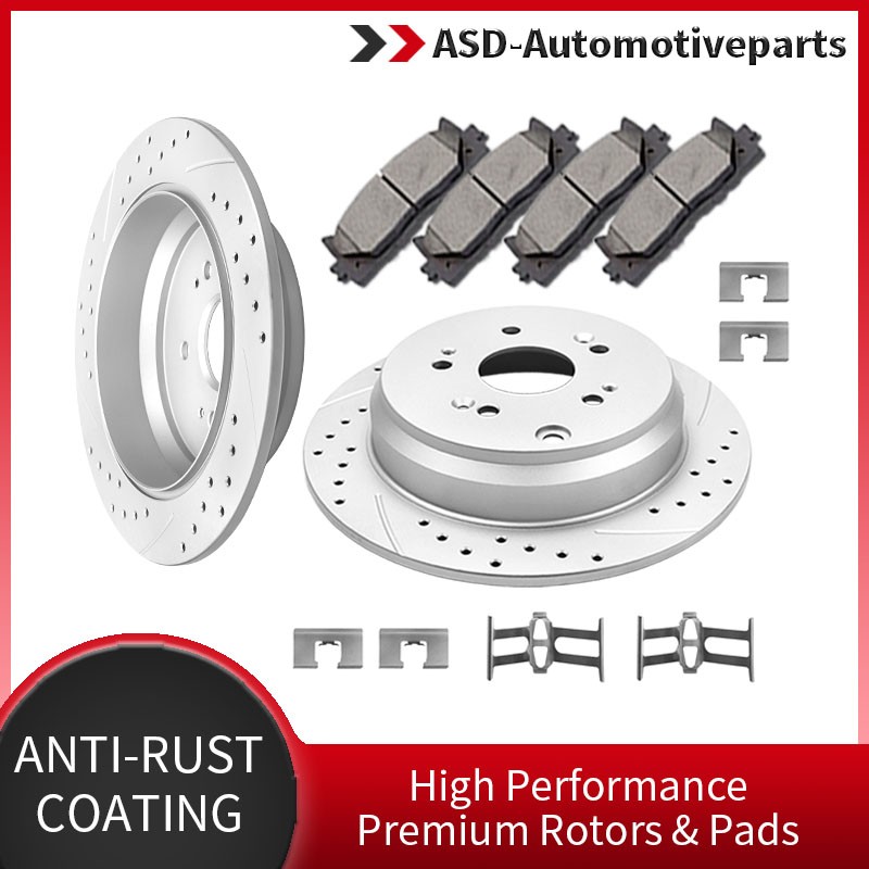 12.00″ Rear Slotted Rotors Brake and Pads Brakes Kits for Honda CR-V Acura RDX