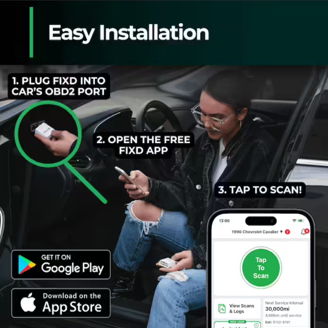 FIXD OBD2 Bluetooth Car Diagnostic Scanner for iPhone Android Code Reader