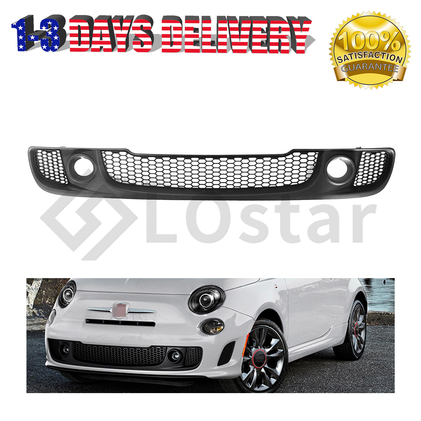Front Lower Bottom Grille For 2012-2019 Fiat 500 Abarth 2-door 68111678AB