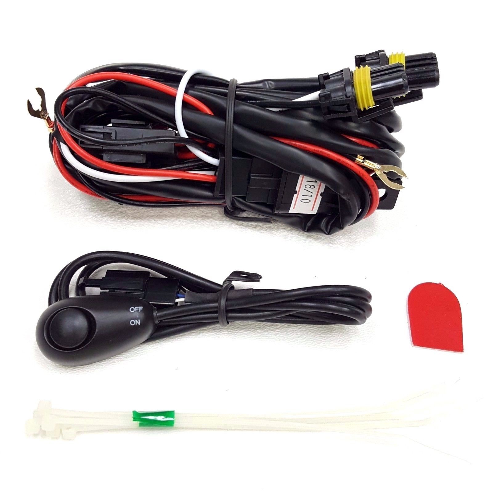 9005 LED 30A 12V Fog Light Wiring Harness Relay Kit ON/OFF Switch 2 Plugs Wire