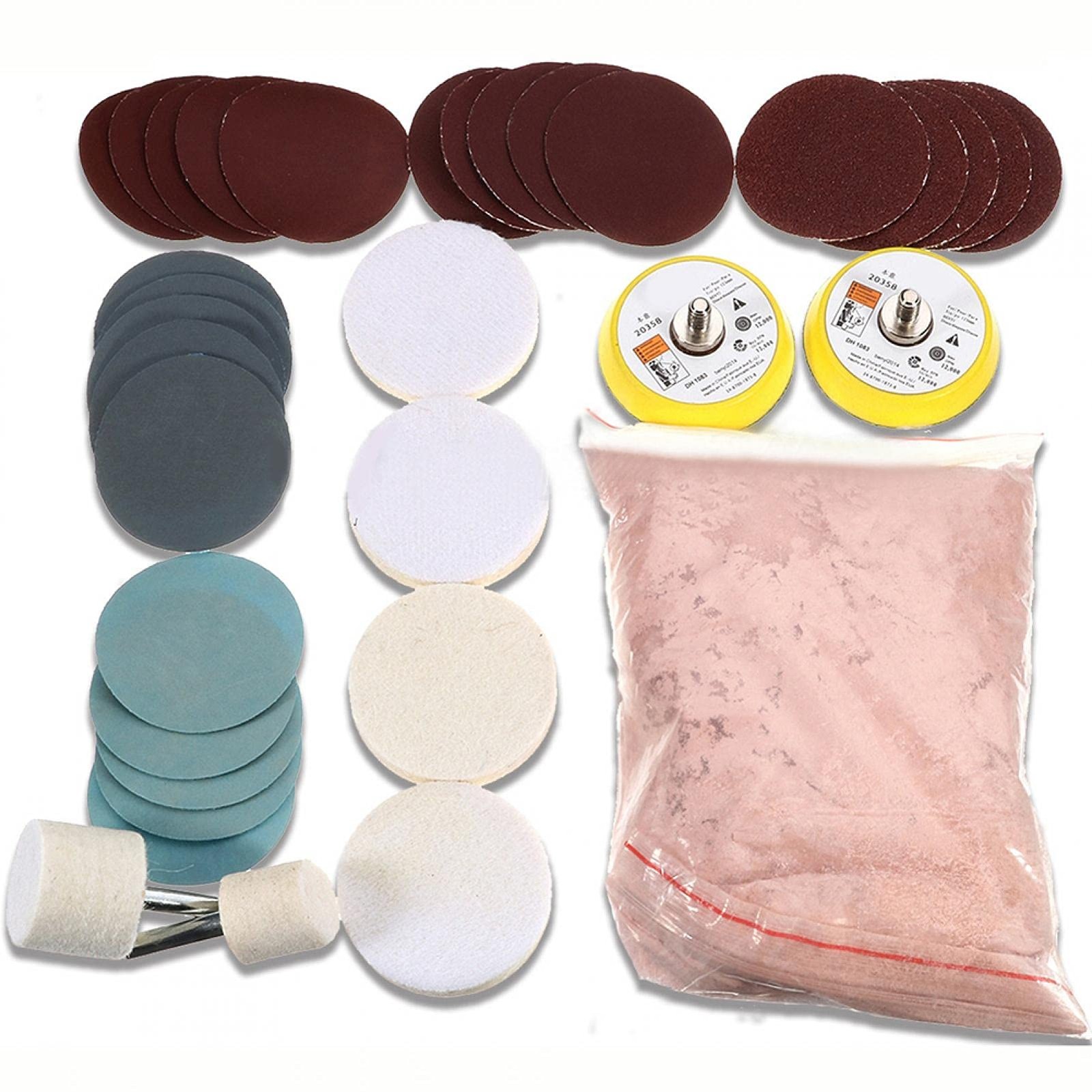 Glass Polishing Kit, 34Pcs/Set Multifunctional free size, As Picture Show