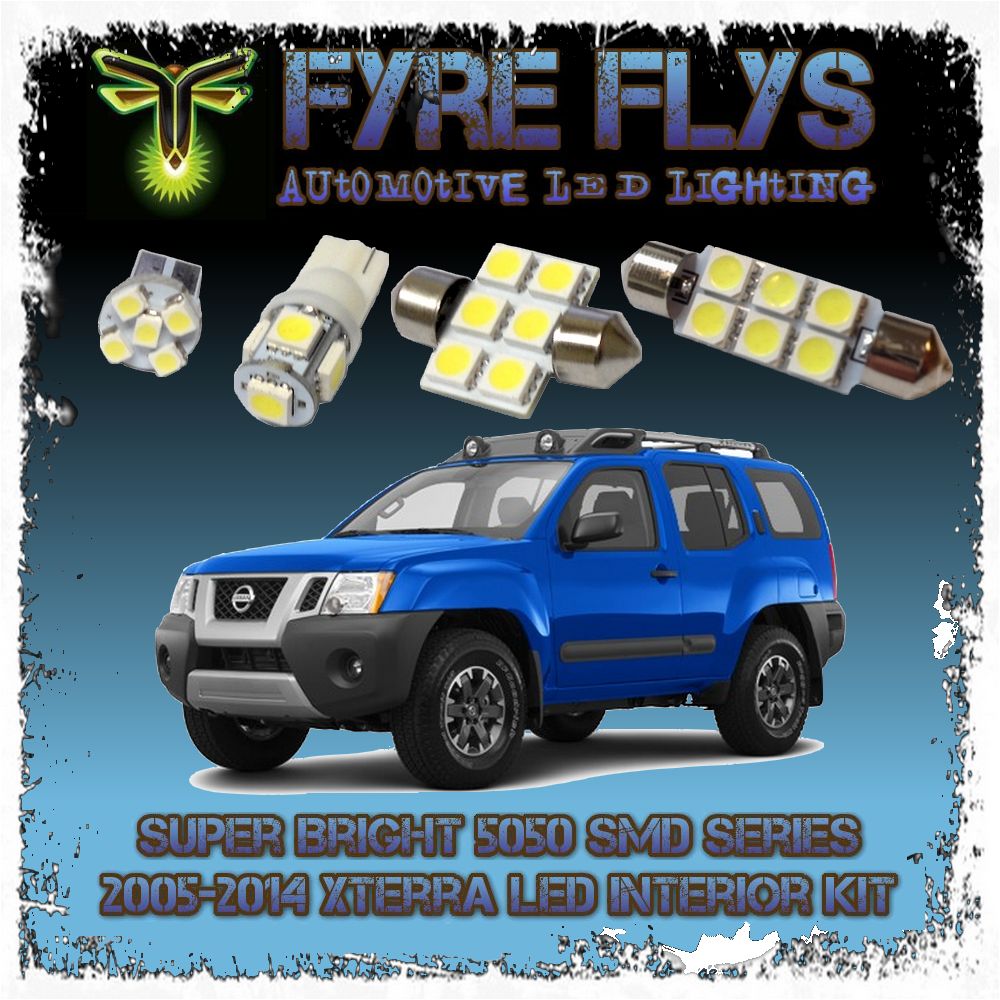 White LED interior lights package kit for 2005-2015 Xterra 6 pcs 5050 series SMD