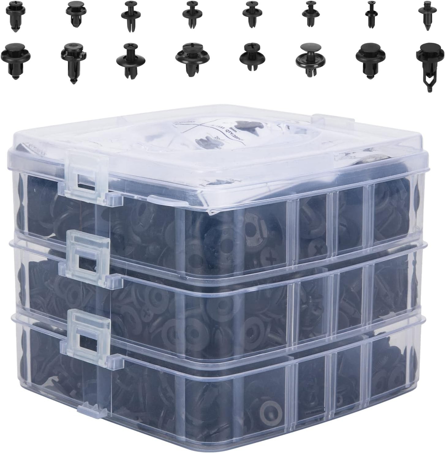 620-Piece Automotive Retaining Clip Plastic Fastener Kit Fender Rivet Clips