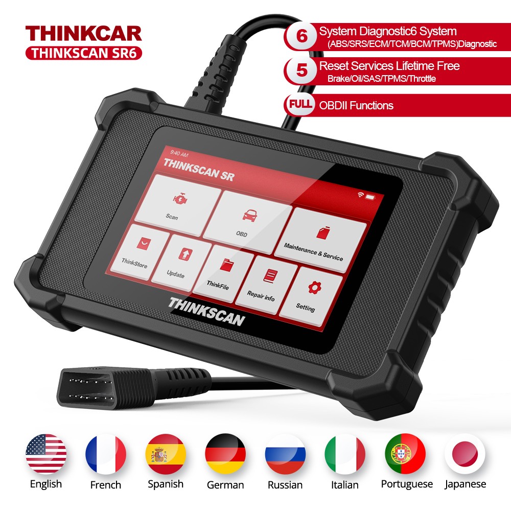 THINKCAR SR6 ABS SRS BMS DIAGNOSTIC TOOL OBD2 SCANNER EPB OIL SAS RESET USA 2025