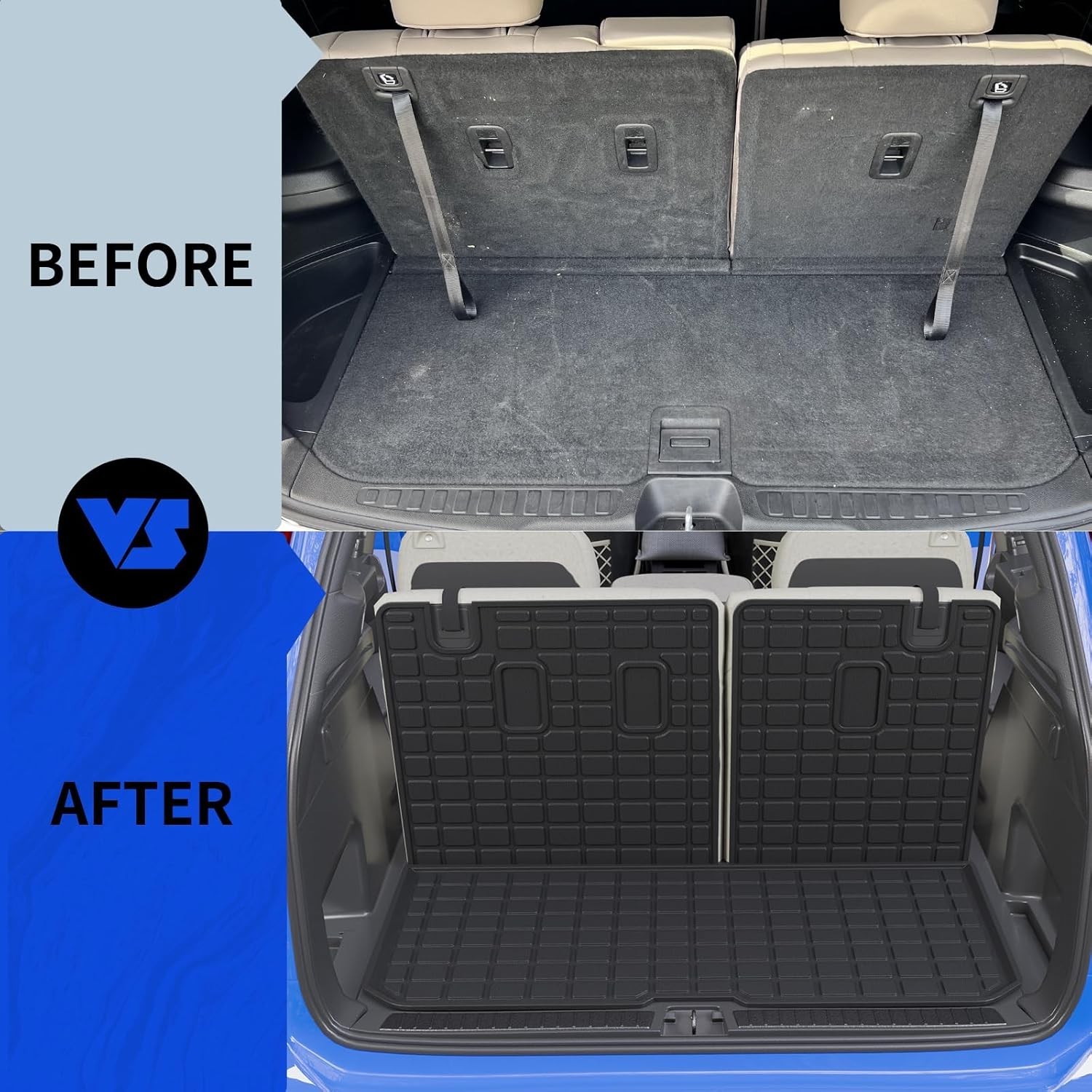 Rongtaod Floor Mats Compatible with 2016-2022 Honda Pilot 8 Seats Trunk Mat Carg