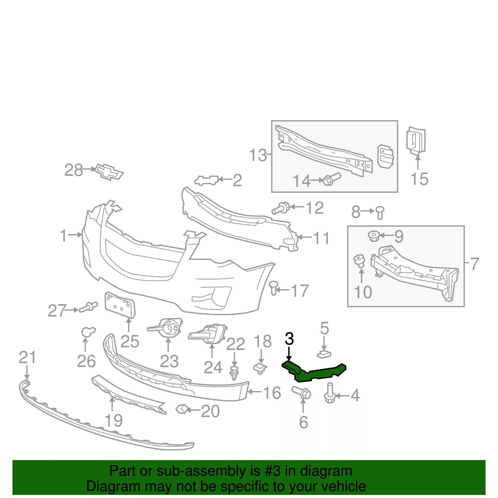 84059892 Front Bumper Cover Brackets Retainer For Chevrolet Equinox 2010-2017