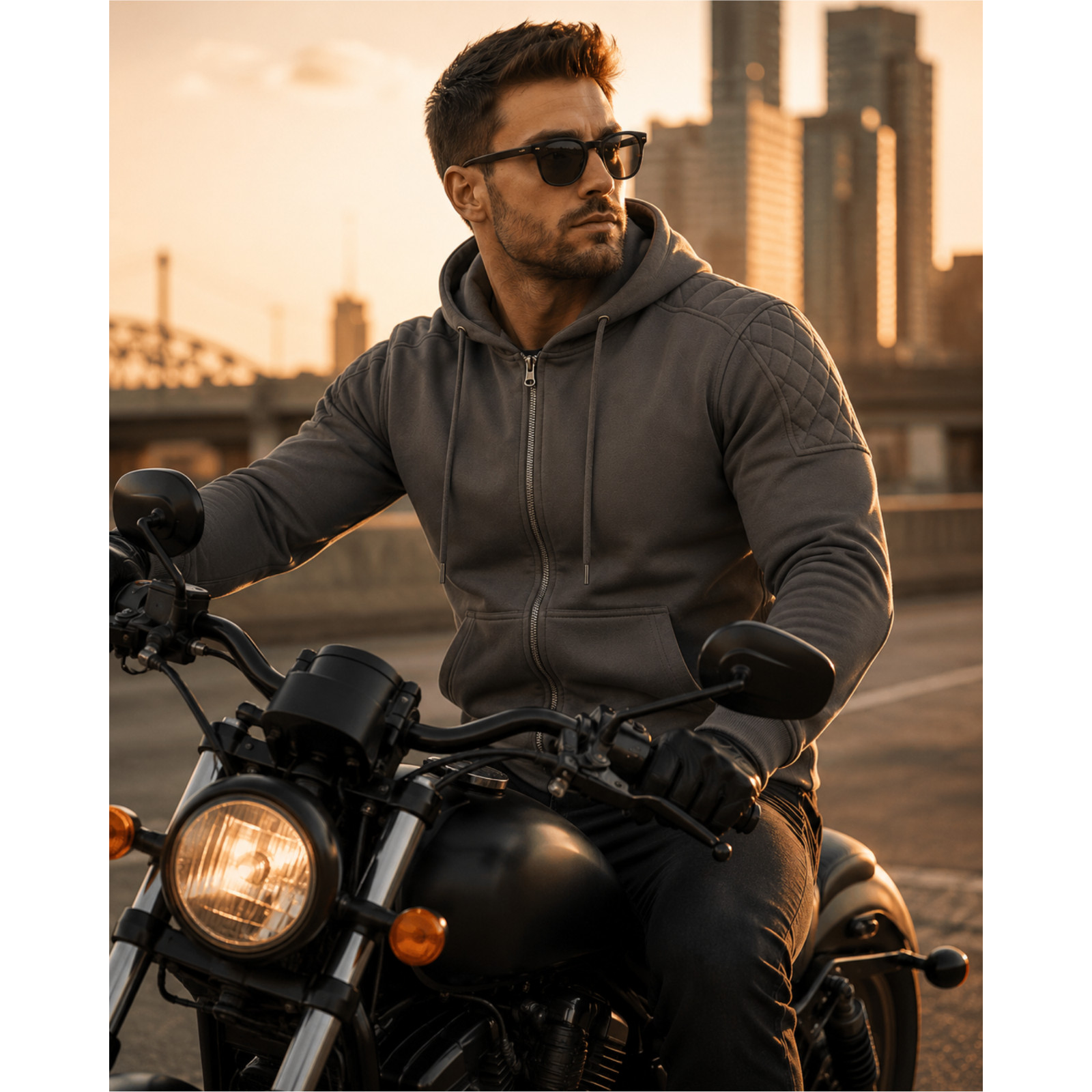 Riparo Men’s Motorcycle/Motorbike Hoodie Jacket w/ CE Armor w/Aramid Lining
