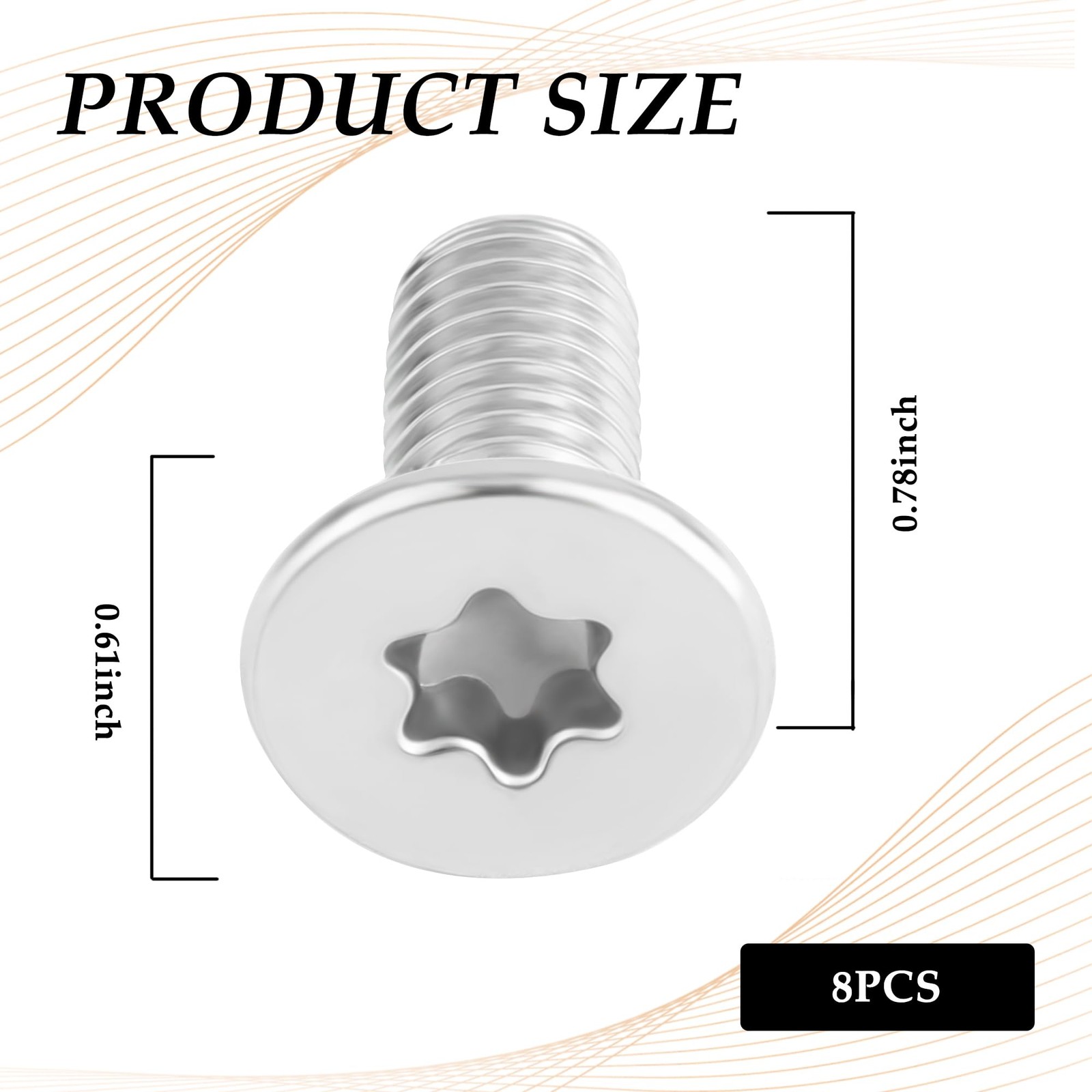 8PCS Brake Rotor Screw Replacement 0.76*0.61*0.30 inch, 8 PCS