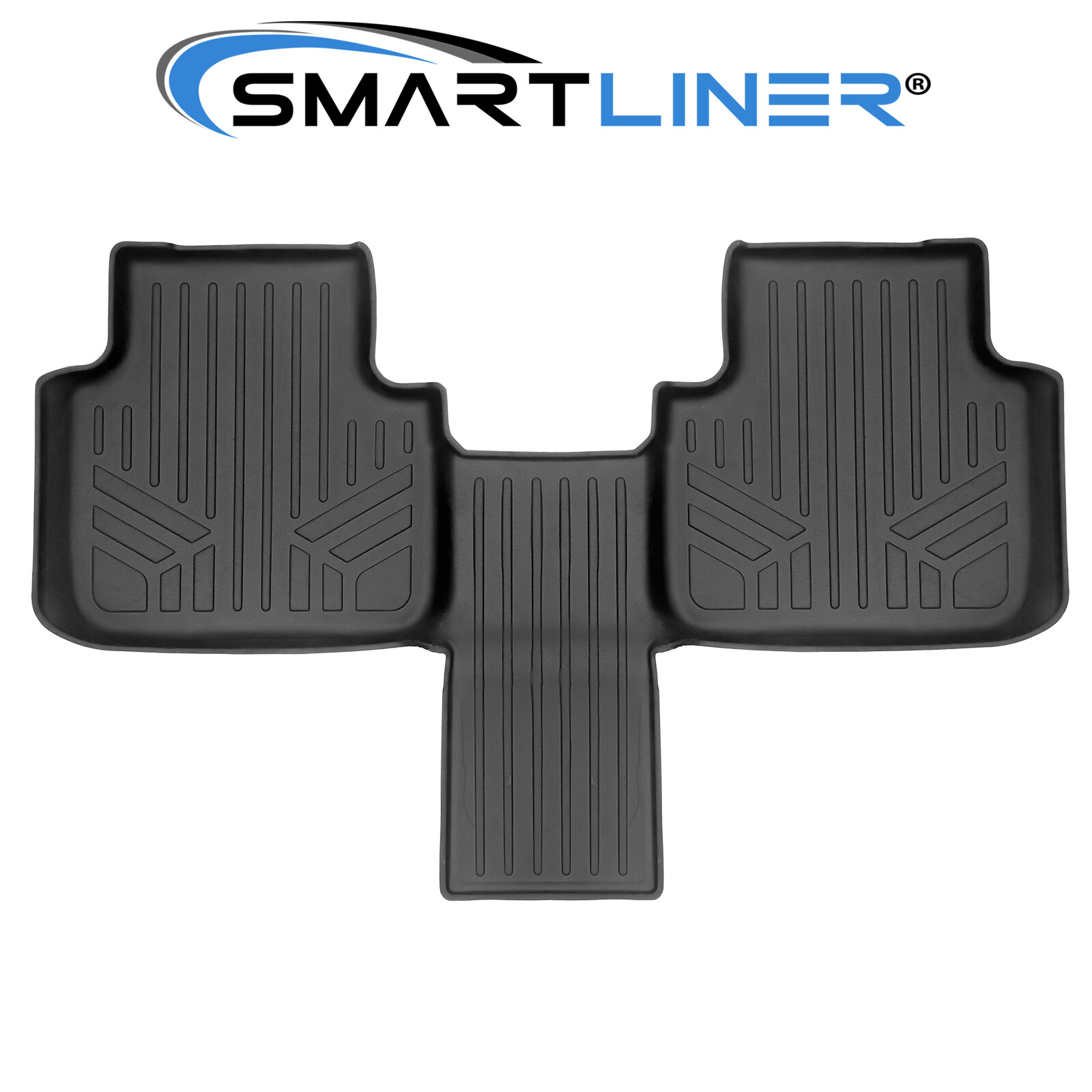 SMARTLINER Floor Mats Liner Second Row for Volkswagen Atlas 2018-2024 (Black)