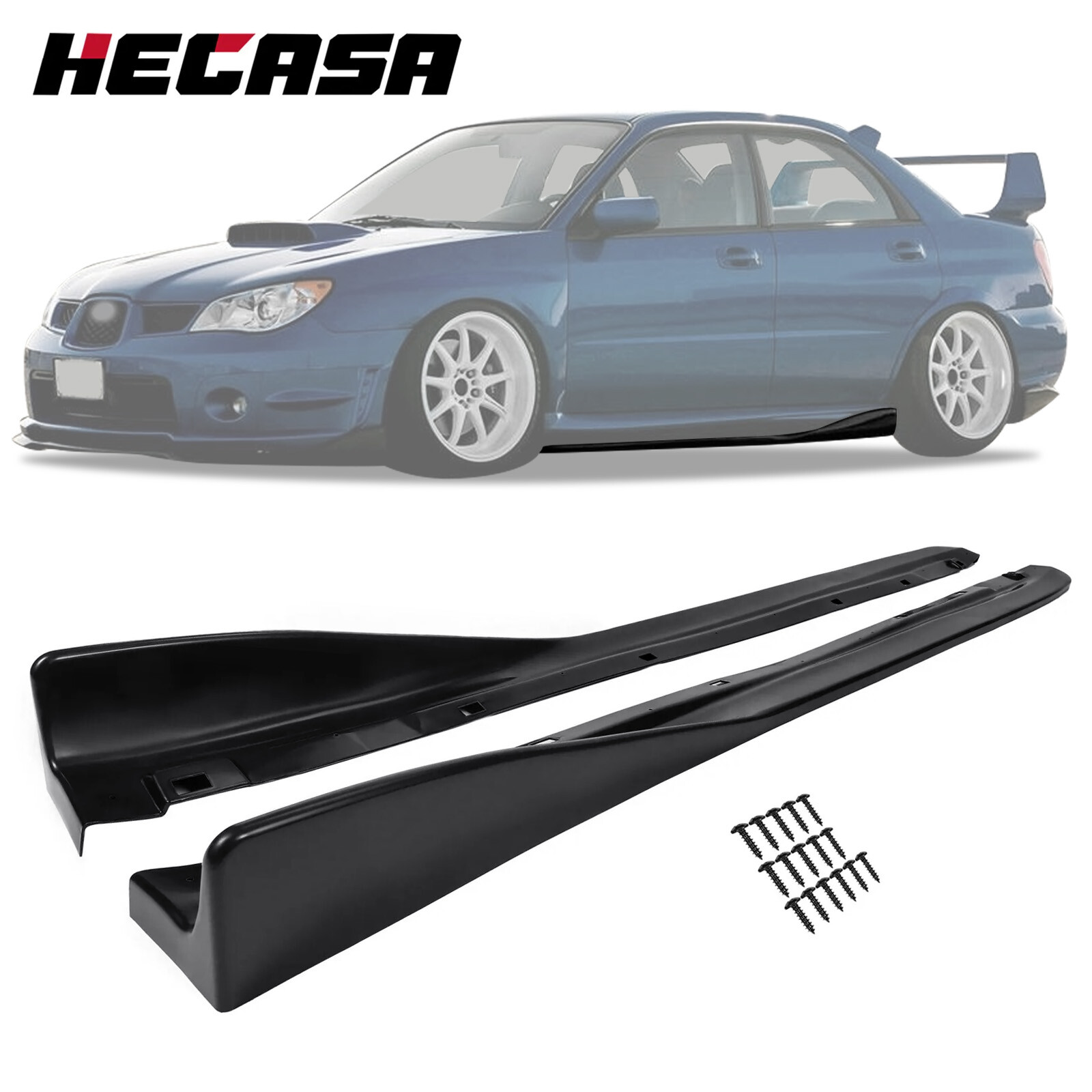 Fits 02-07 Impreza WRX STI CS Style Side Skirts Extension Rocker Panel Pair PP