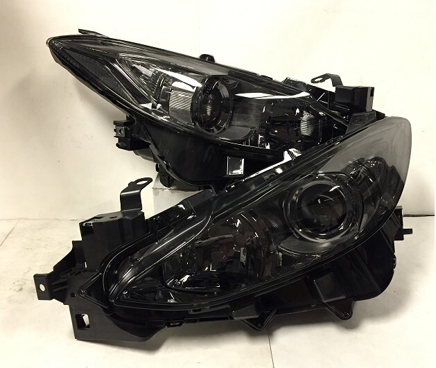 Projector Headlight Chrome Housing Clear Reflector Smoke Lens For 14-16 Mazda 3