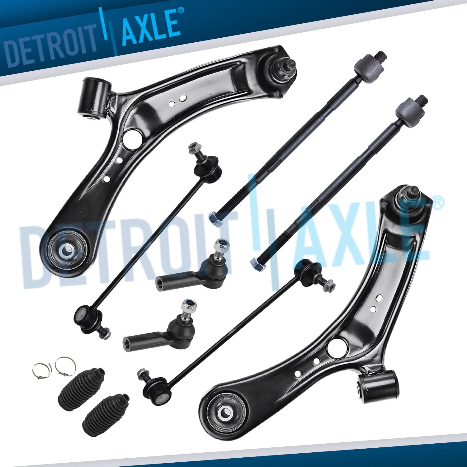 Front Lower Control Arms Sway Bars Tie Rods Kit for 2007 – 2012 2013 Suzuki SX4