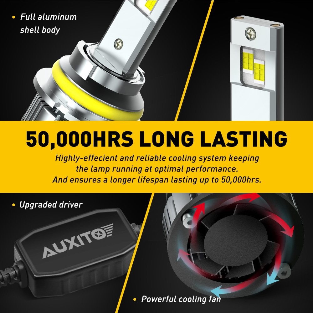 AUXITO 9007 HB5 LED Headlight High Low Beam Bulbs 60000LM Kit 6500K Bright White
