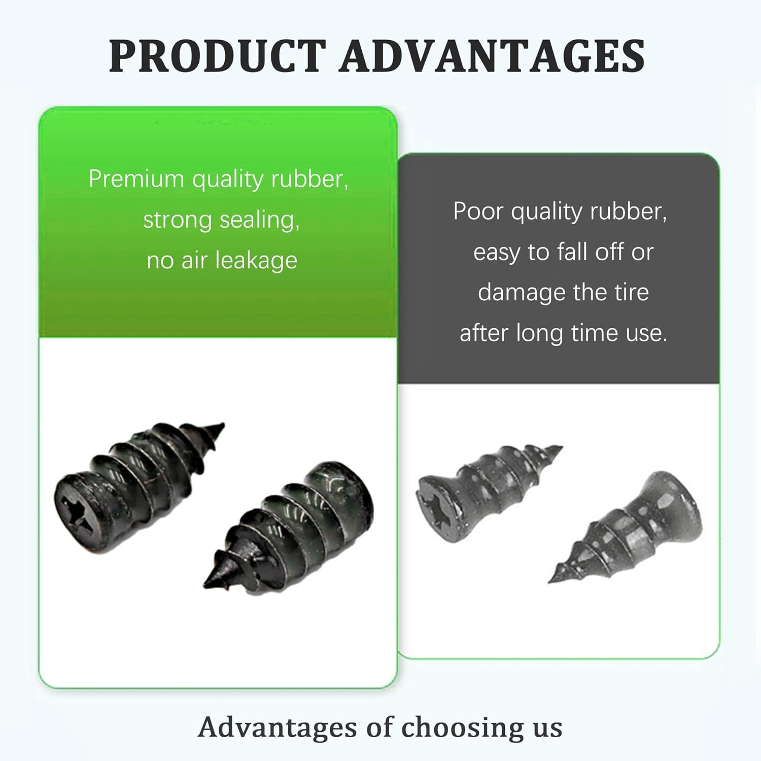 100 Pcs Rubber Tire Nail Repair Kit Screw In Tire Plugs for Car Truck SUV Van