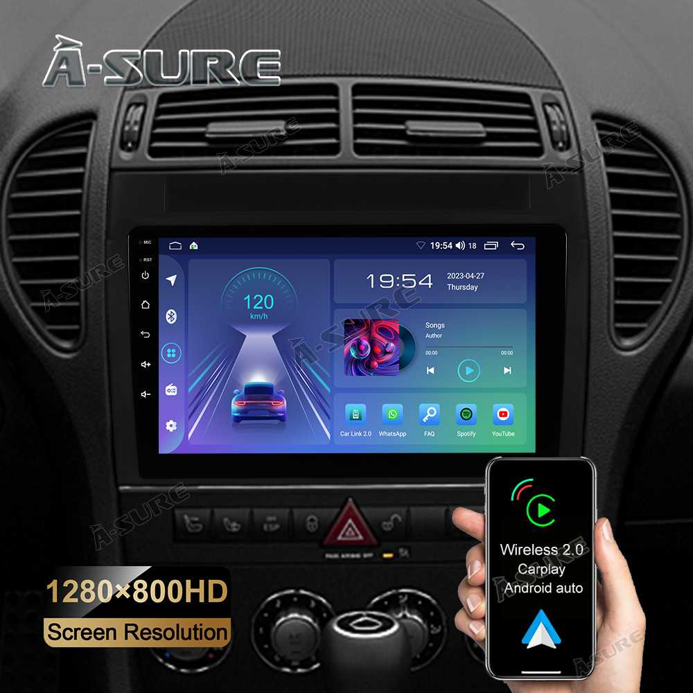 For MERCEDES BENZ SLK-R171 SLK350 9″ Android 12 Car GPS Radio Stereo CarPlay 32G