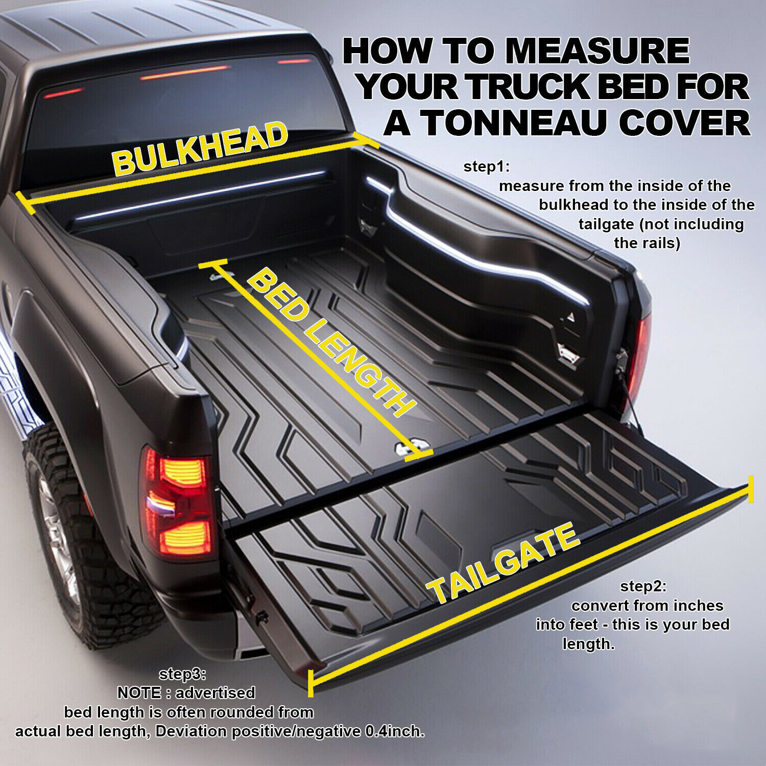 5.7/5.8FT Hard Tonneau Cover Truck Bed For 2017-2023 Nissan Titan 4-Fold W/Light