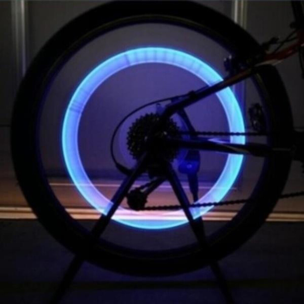 4x Car Tire Air Valve Stem Blue LED Light Caps Cover Auto Exterior Accessories