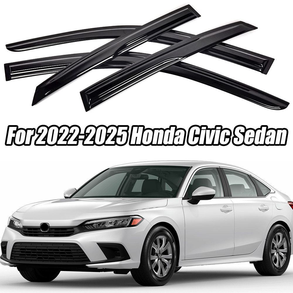For 2022-2025 Honda Civic Sedan Window Visor Rain Guard Vent Deflector Sun Shade