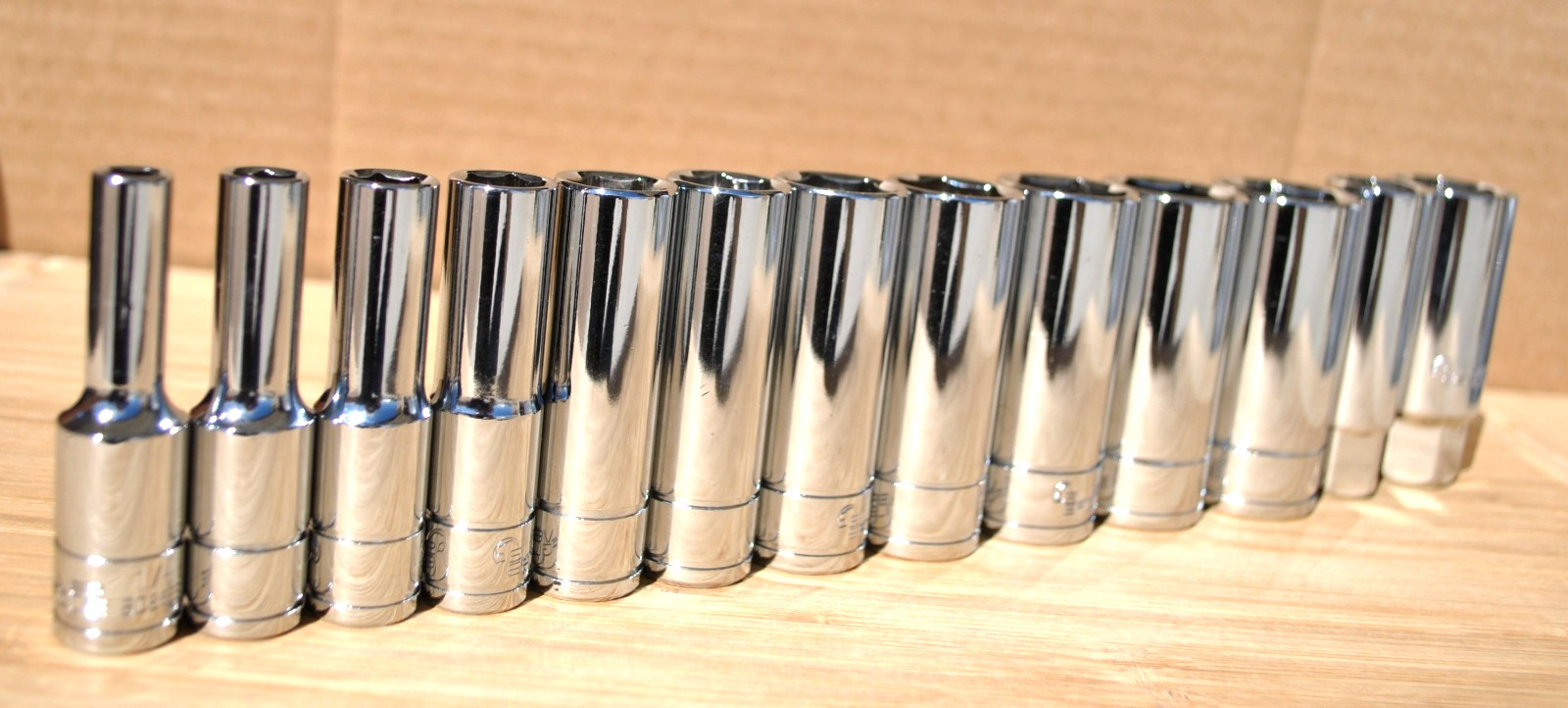 Matco Silver Eagle Tools 13 piece 1/4 – 7/8″ SAE 3/8 Drive Deep Socket Set Mint