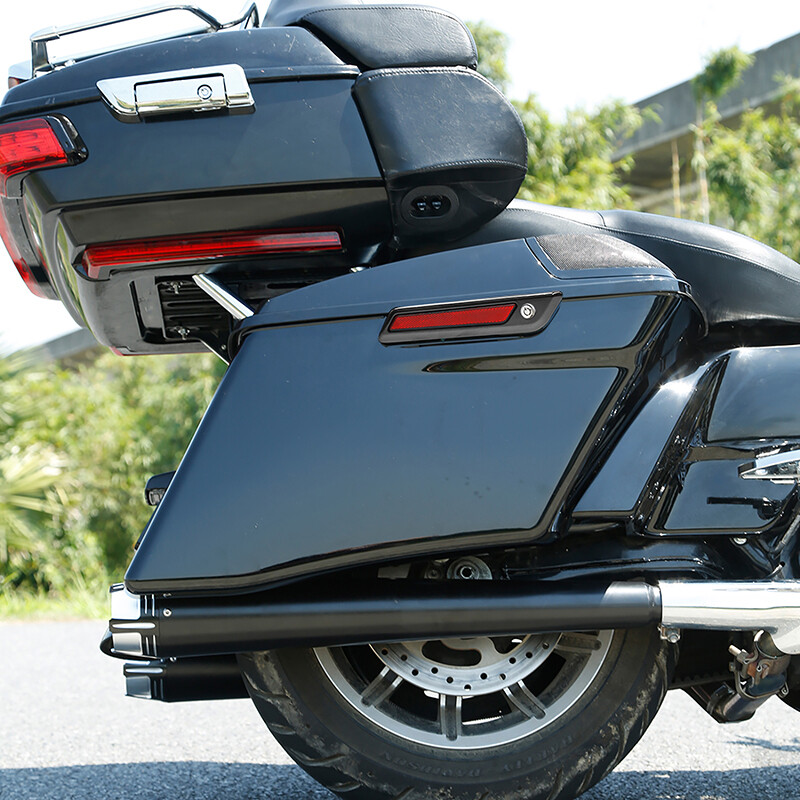 4″ Vivid Black Stretched Extended Hard Saddlebags Fit For 14-23 Harley Touring