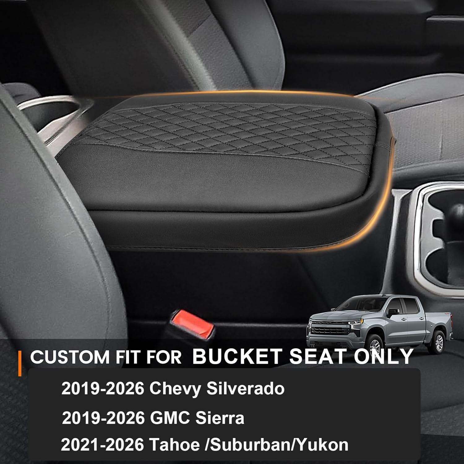 Car Armrest Cover for Chevy Silverado & GMC Sierra 1500 Accessories 2019-2026