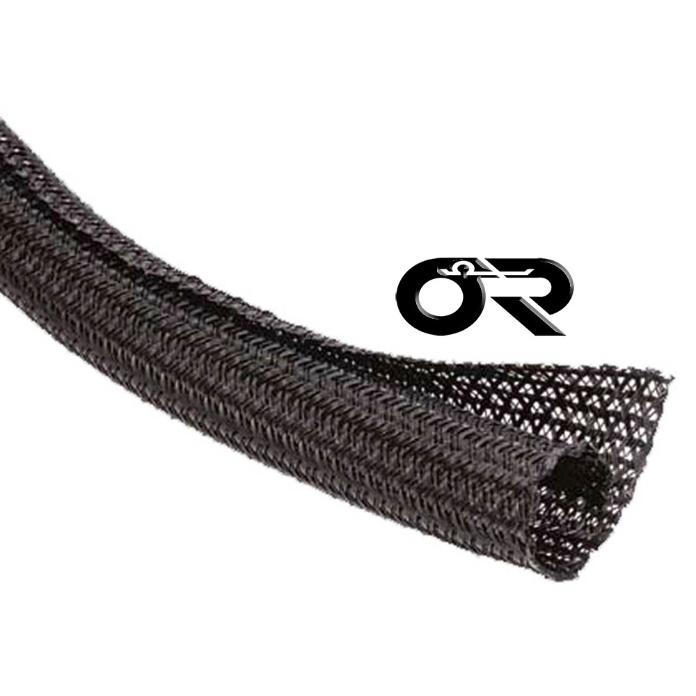 OHM Split Braided Cable Wrap Loom 1/8,1/4,3/8,1/2,3/4,1” 5ft,10ft,25ft – 100ft