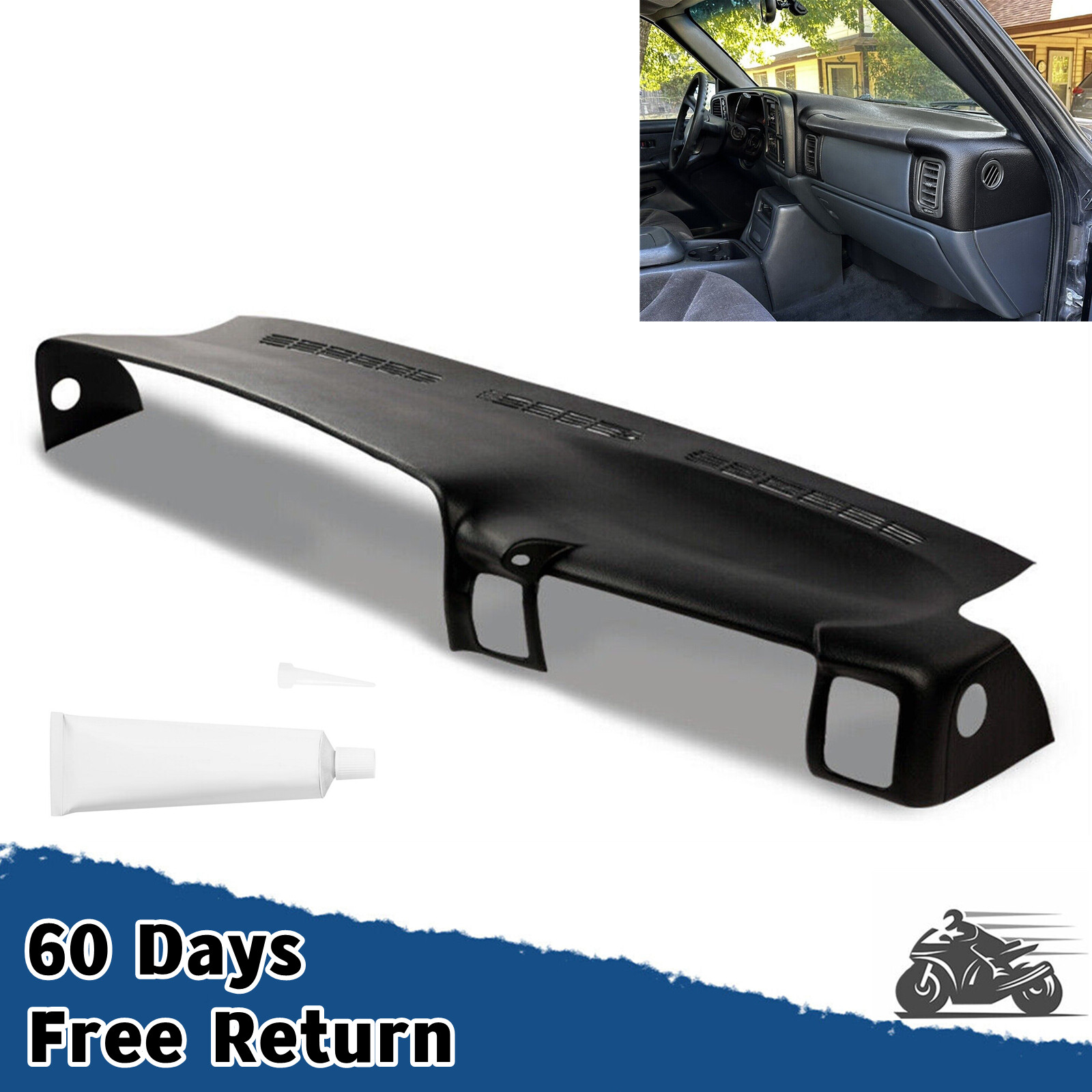 Molded Dash Cap Board Cover Dashboard Overlay Fit For Silverado Sierra 1999-2006