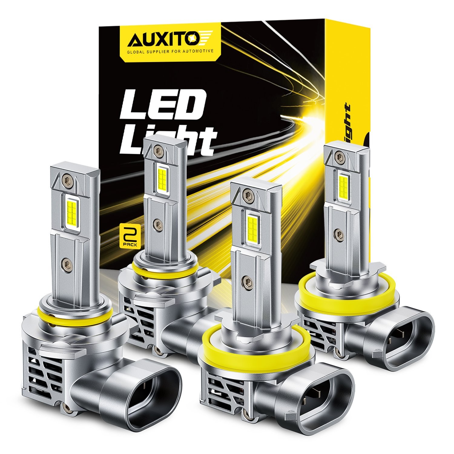 AUXITO 9005/HB3 H11/H8 LED Headlight Bulbs High Low Beam 6500K White Bright A+