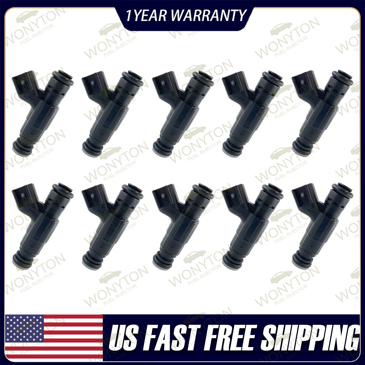 Set 10 OEM Fuel Injectors 0280155780 For Dodge Ram 2500 3500 V10 8.0L