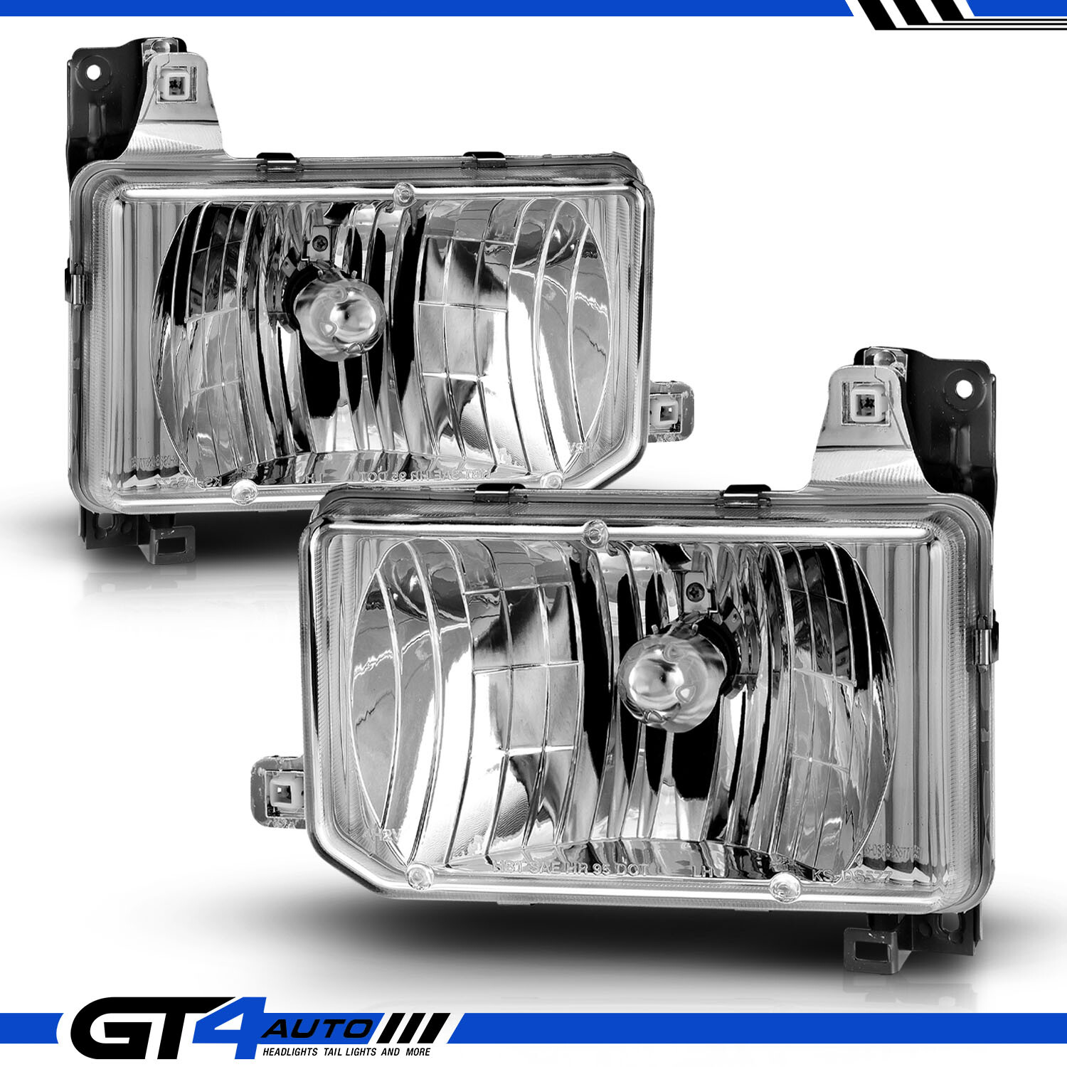 For 1987-1995 Nissan Pathfinder Crystal Chrome Euro Replacement Headlights Pair