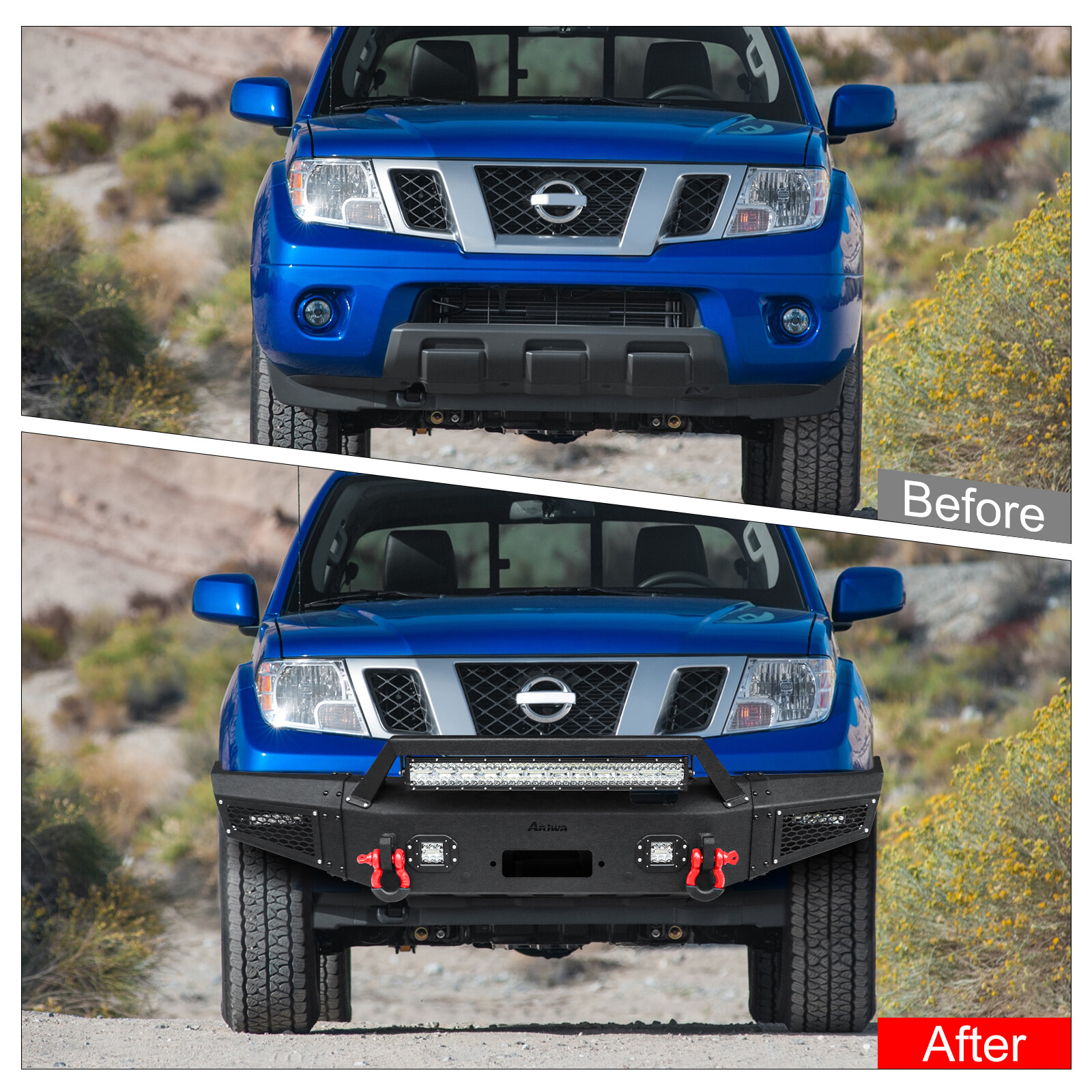 Aaiwa Front&Rear Bumper For 2005-2021 Nissan Frontier With D-Rings