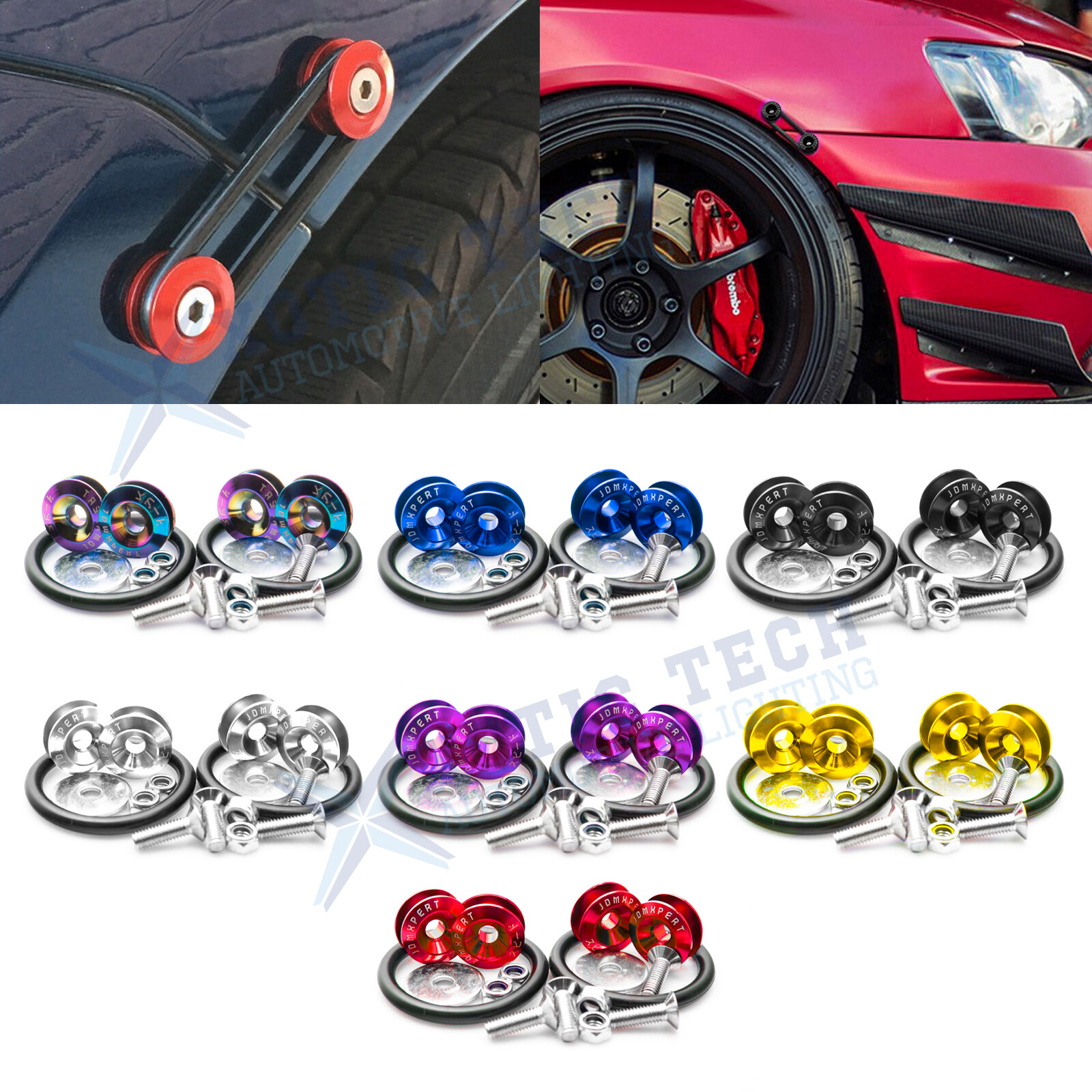 Multi-colors Front Rear Bumper Fender Quick Release Fasteners Clip Kit Universal