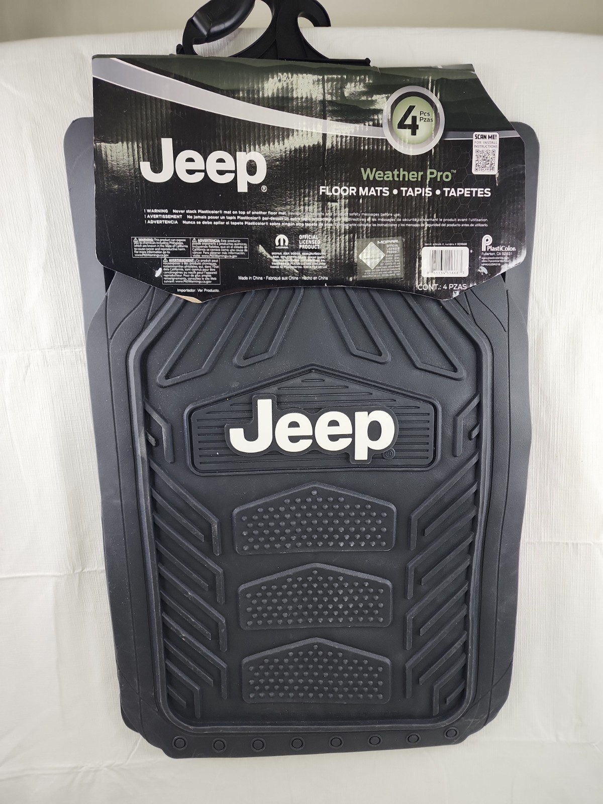 4pc JEEP Weatherpro Black Car Truck SUV Heavy Duty All Weather Rubber Floor Mats