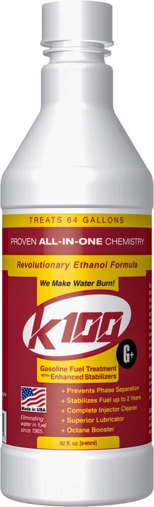New Version of K100MG is K100G+ Gasoline Fuel Treatment – 32 Oz Bottle