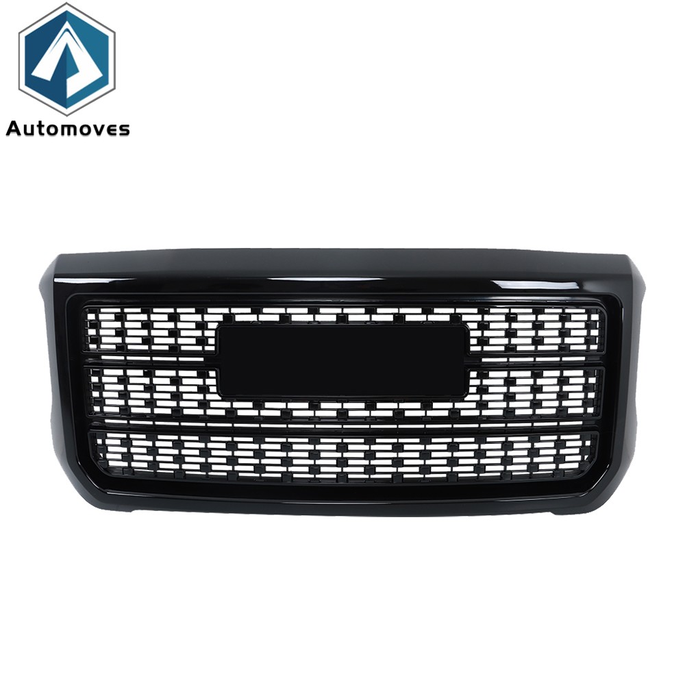 Front Upper Grille Gloss Black For GMC Sierra 2500HD 3500HD Denali 2015-2019