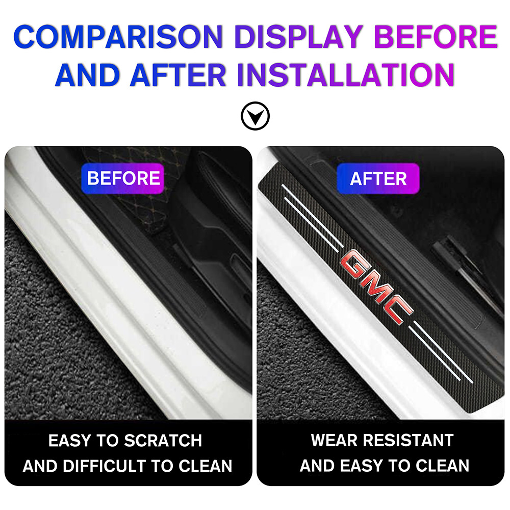 1999-2024 For Sierra 1500 2500 Car Door Sill Sticker Scuff Cover Protector