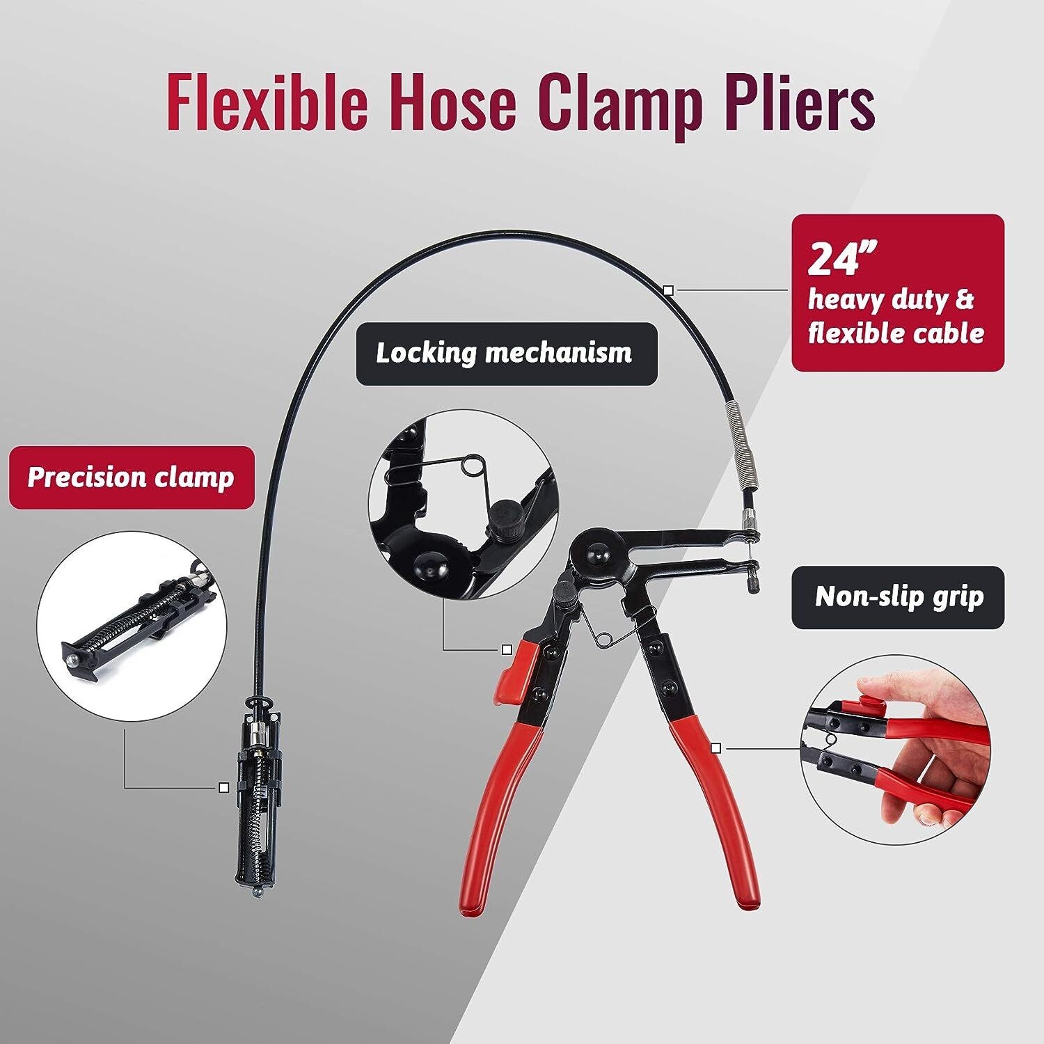 10Pc Hose Clamp Clip Remover Pliers Wire Long Reach Kit Fuel Oil Water Hose Tool