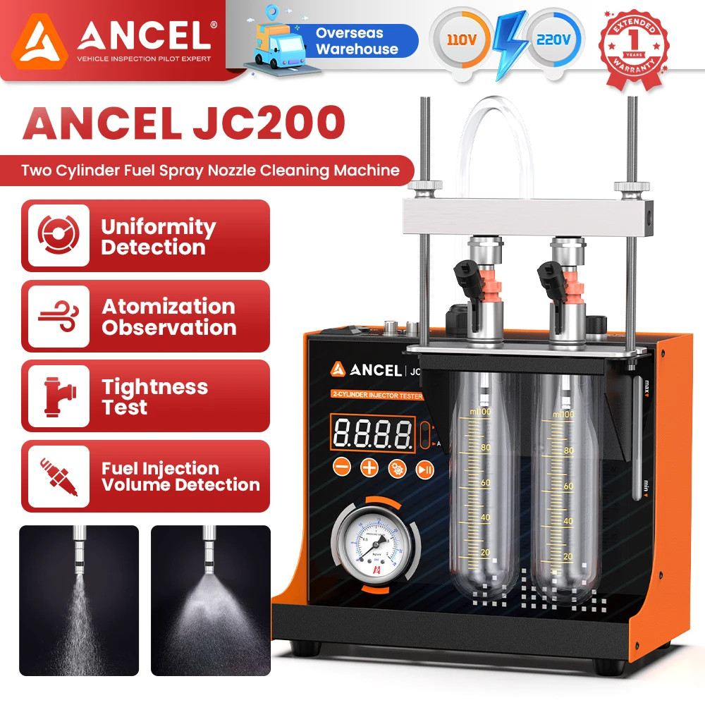 ANCEL JC200/JC400/JC600Fuel Injector Tester Cleaner Ultrasonic Seal/Leakage Test