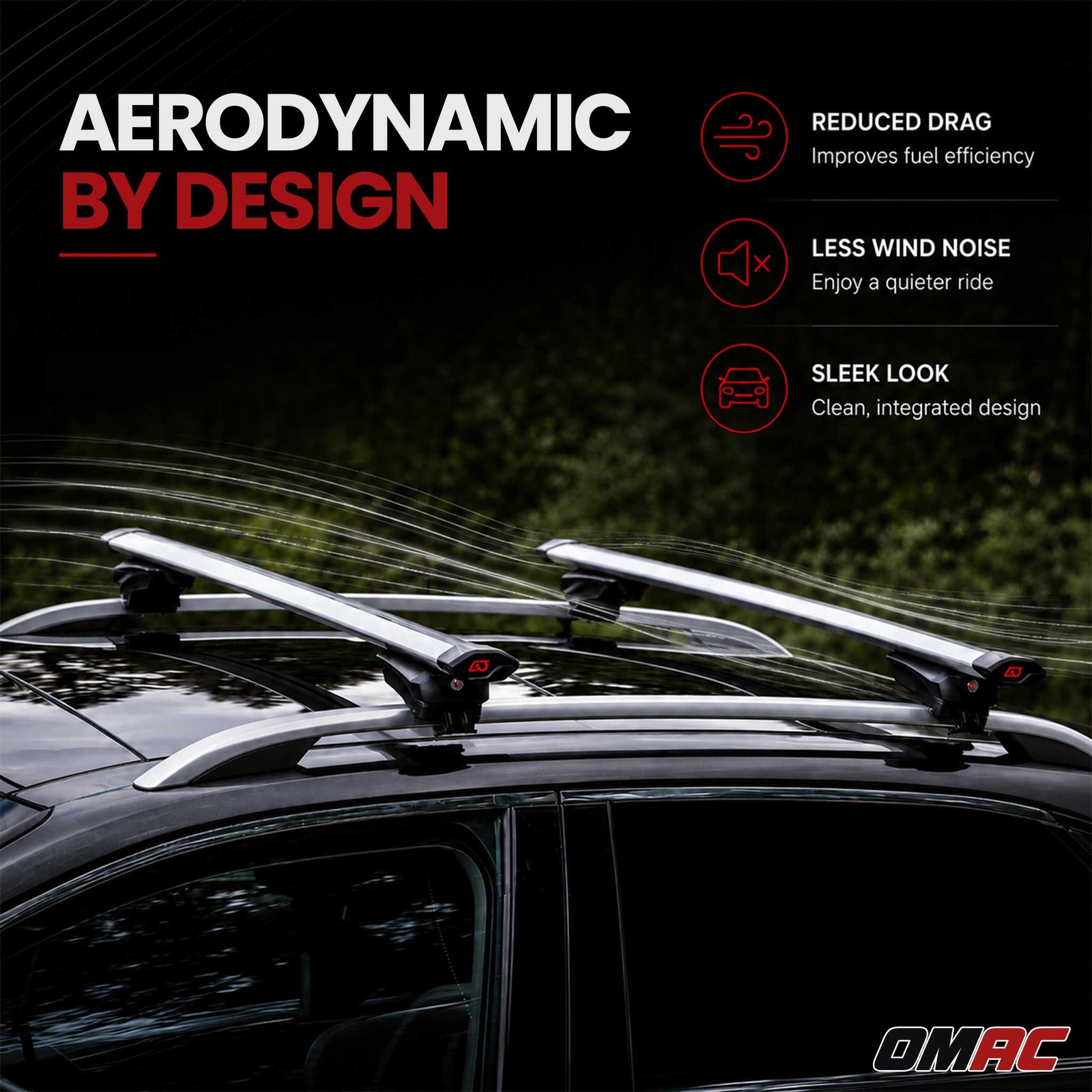 G3 43.3″ Roof Racks Universal Cars SUV Aluminium Lockable 2Pcs Silver 165lbs