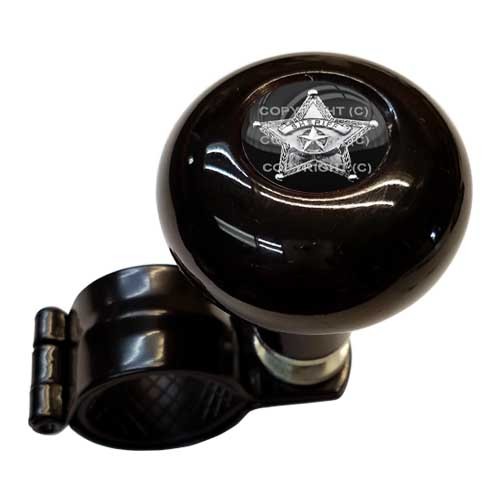 Black Steering Wheel Suicide Spinner Power Handle Knob Car Truck SHERIFF BADGE