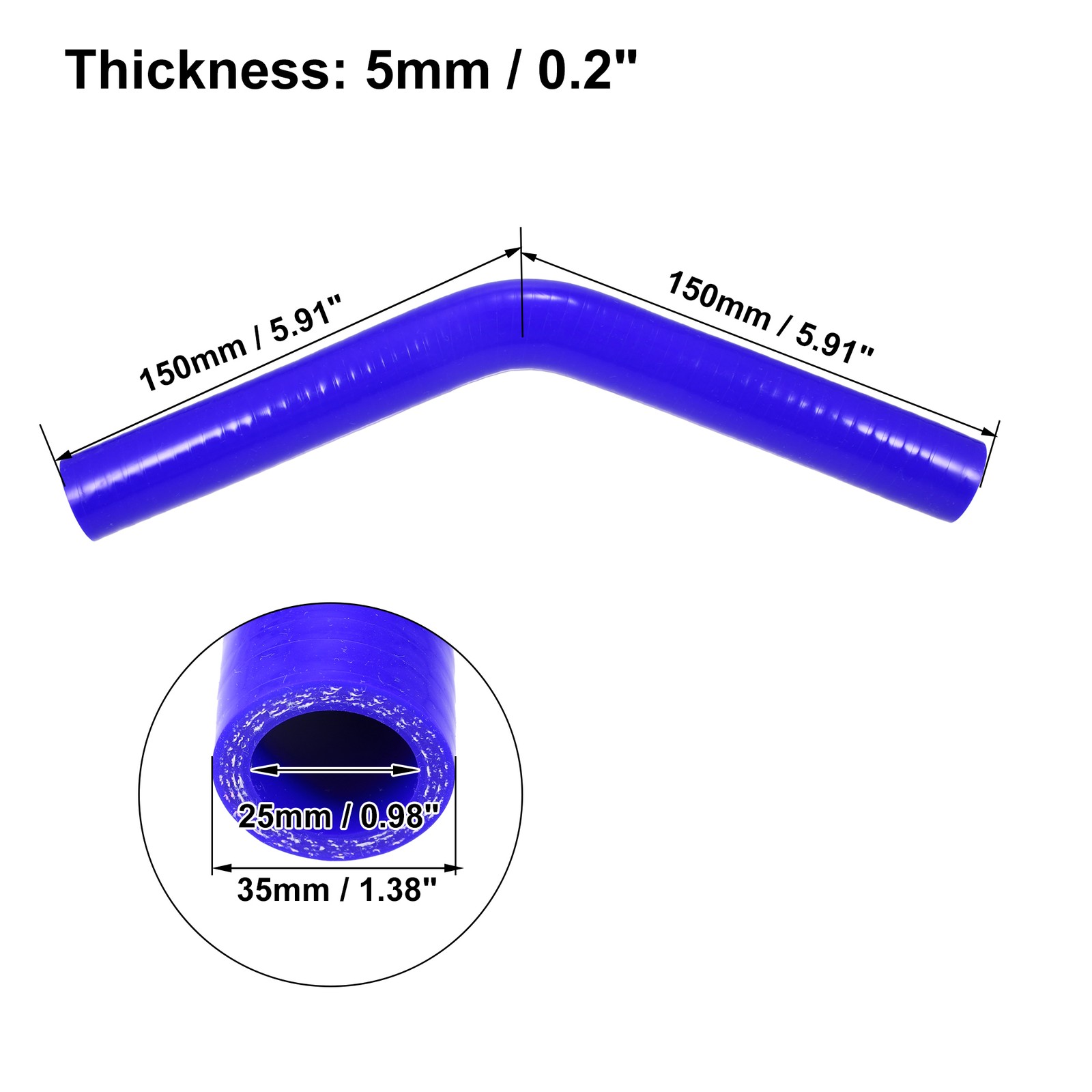 25mm 0.98″ 45 Degree Auto Elbow Coupler Silicone Hose Intercooler Tube Blue