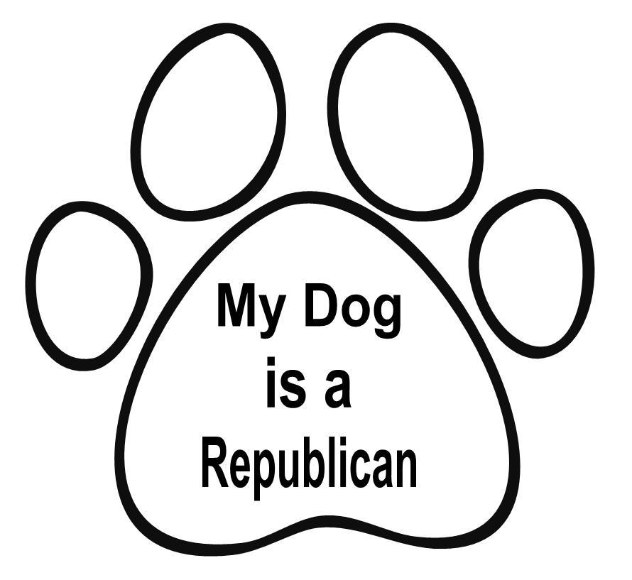 My Dog Is a Republican 3 Mil Vinyl Sticker for a Car or Truck Window
