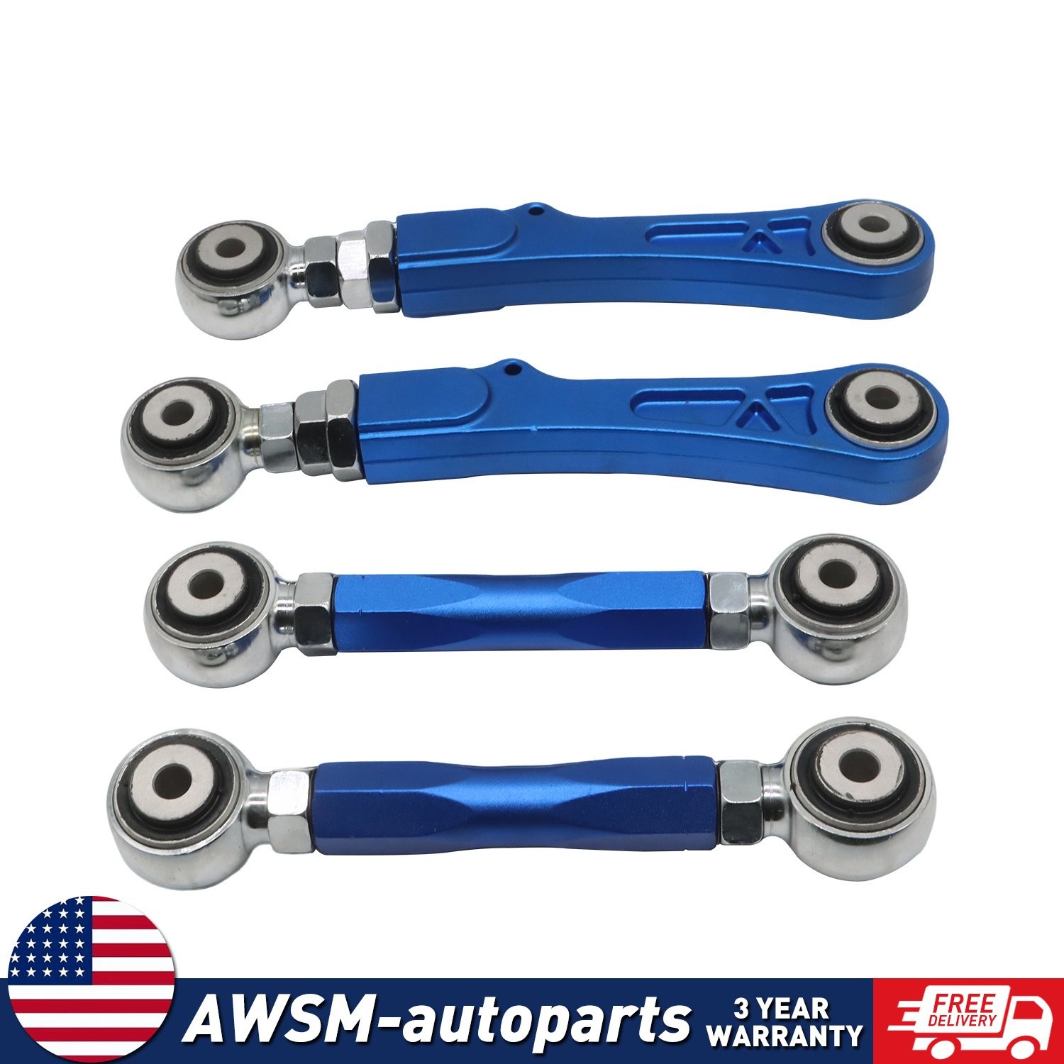 For Tesla Model S X 2012-2022 Adjustable Rear Camber + Toe Angle Arms Set New