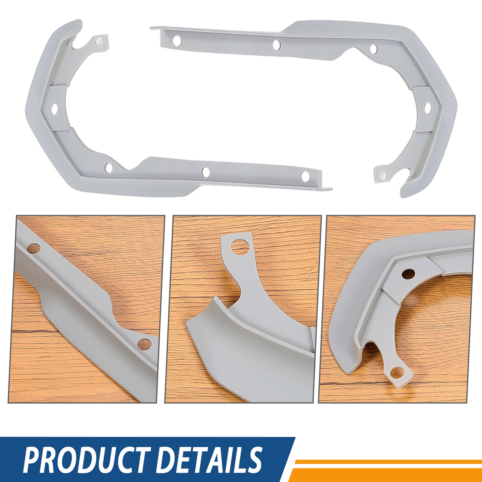 6 Pcs Painted Front Bumper Filler Set Gray ABS For Cadillac Eldorado (1973-1974)