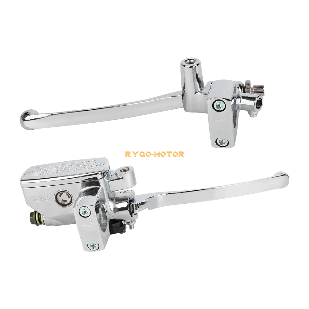 1″ Motorcycle Handlebar Hydraulic Brake Master Cylinder & Clutch Lever Chrome