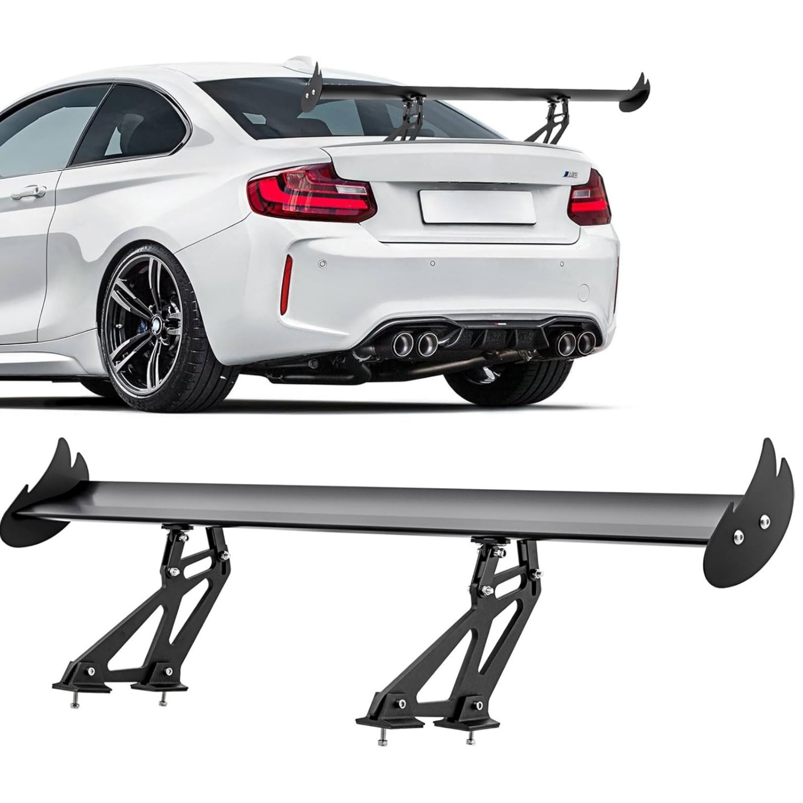 43.3″ Universal Adjustable Angle GT Rear Trunk Spoiler Wing Fits Most Cars
