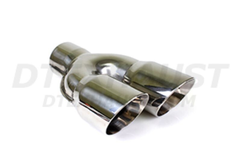 PAIR DT-25883 L&R DUAL DOUBLE WALL STAGGER ANGLE EXHAUST TIP 2.5″ IN 4″ OUT 12″L